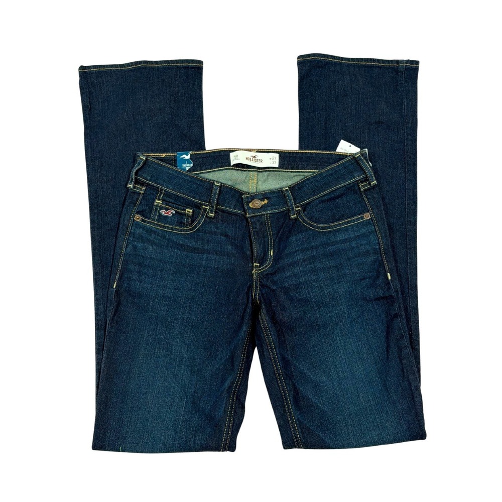 NWT Hollister Low Rise‎ Bootcut Jeans Womens 5R W27 L33 Dark Wash Y2K 2010s